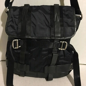 DKNY Black nylon/ leather crossbody handbag